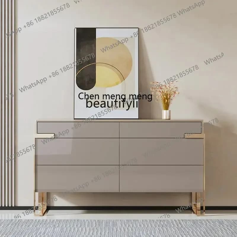 cn8350 LHY zq Italian Style  Entrance Cabinet Hong Kong Style Light Luxury Xuan Locker Simple Chest of Six Drawers Simple Luxury