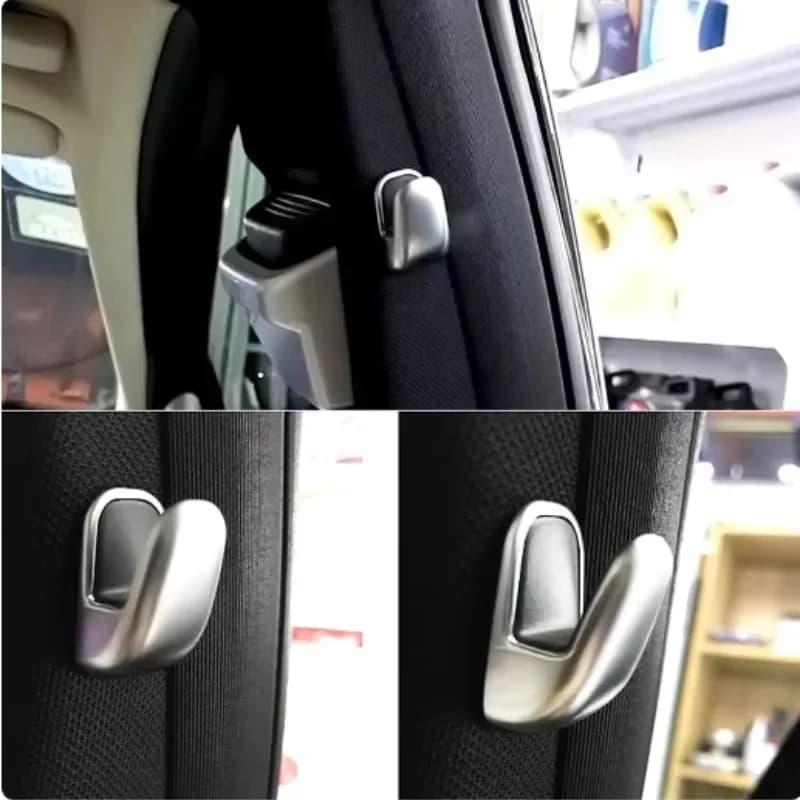 2pcs Car Interior Window B Pillar Hook Silver Cover Trim For Mercedes Benz E Class 2016-2020
