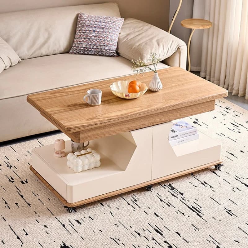 two-in-one small coffee table multi-functional folding dual-purpose movable side table apartment home stolik kawowy Furniture