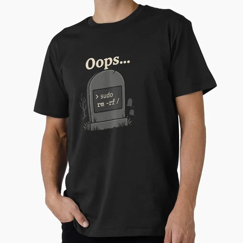 sudo rm -rf Funny Linux Operating System Graphic T‑Shirt Casual Short Sleeve Tees Geek IT Developer Fan Gift Tops S-6XL