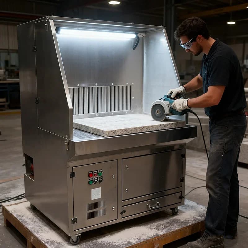 Efficient Dust Extraction Downdraft Grinding Table for Metalworking Stone Cutting Clean Workspace