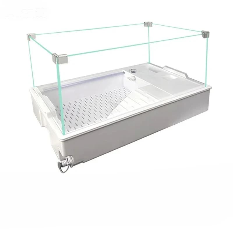Household Ultra-Clear Glass Turtle Tank - With Basking/Climbing Platform & Filter, Ecological Reptile Terrarium