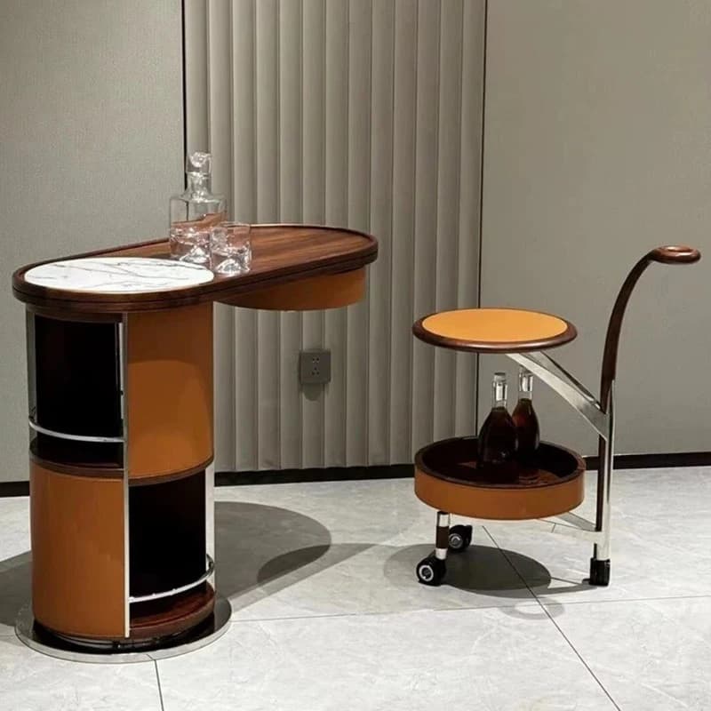 Light luxury solid wood mobile cart dining cart modern minimalist design furniture