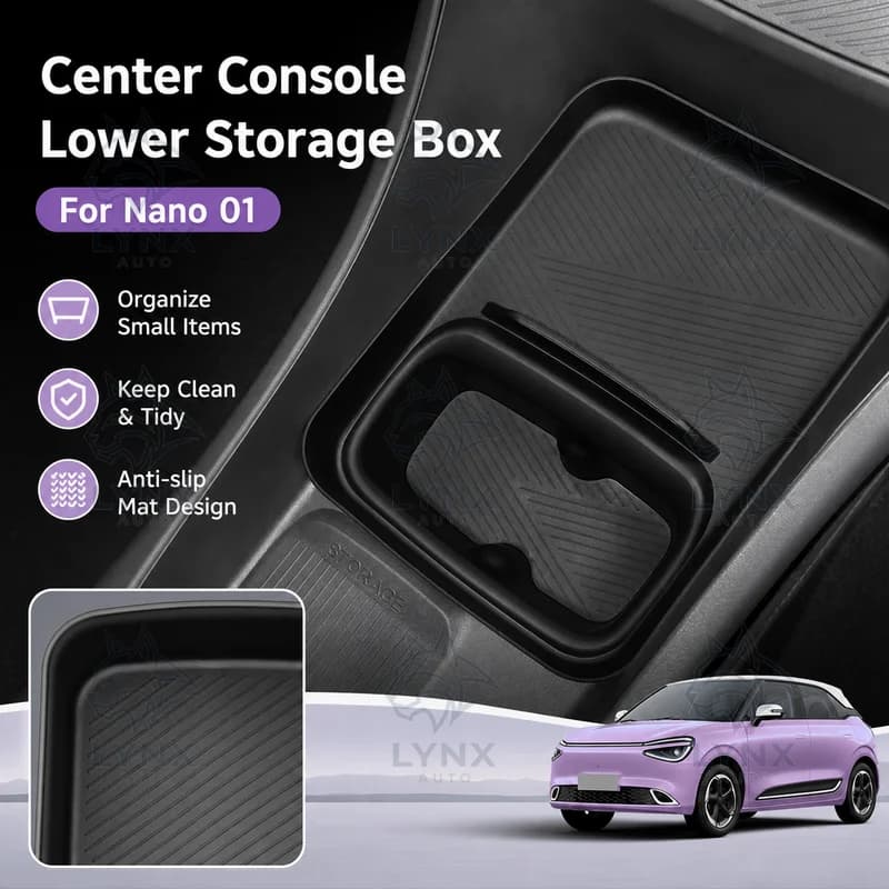 For Nano 01 Center Console Lower Storage Box Car Organizer Storage Car Interior Accessories Decor Modification Parts