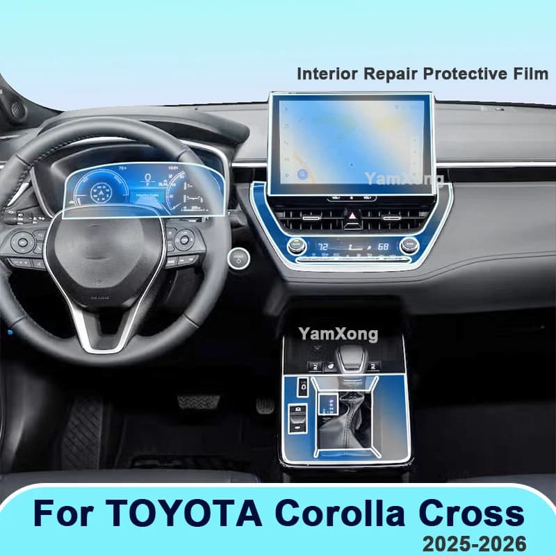Car Interior Protective Film For TOYOTA Corolla Cross 2025-2026 Anti Scratch Self Healing Dashboard Screen Center Console Cover