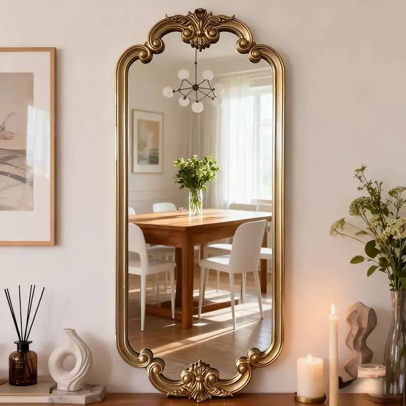 Luxury Modern Mirror Wall Full Vanity Decoration Big Body Girls Aesthetic Mirror Funky Irregular Spiegel Wand Home Decorations
