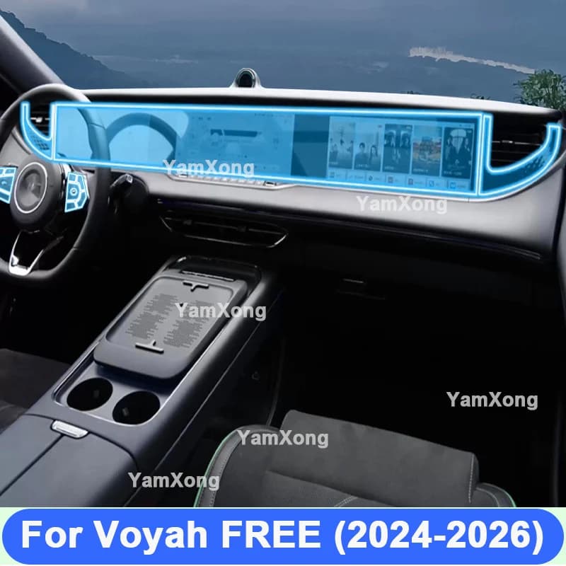 Car Interior Protective Film For Voyah FREE (2024-2026) Anti-Scratch Cover Dashboard Center Console Screen Sticker