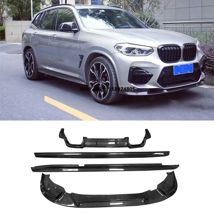 X3M Body Kit for  F97 X3M 2020+ Carbon Fiber 3D Style Front Bumper Front Lip Side Skirt Rear Diffuser Body Kits