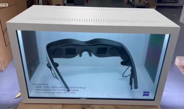 Advertising See Through 3D Holographic Display 21.5inch Transparent Lcd showcase