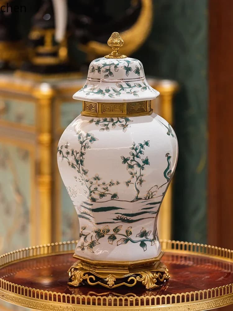 L21- Blue and White Porcelain Vase Ceramic Hand-painted Vintage Living Room Entrance Cabinet Wall Cabinet Ornament Decoration
