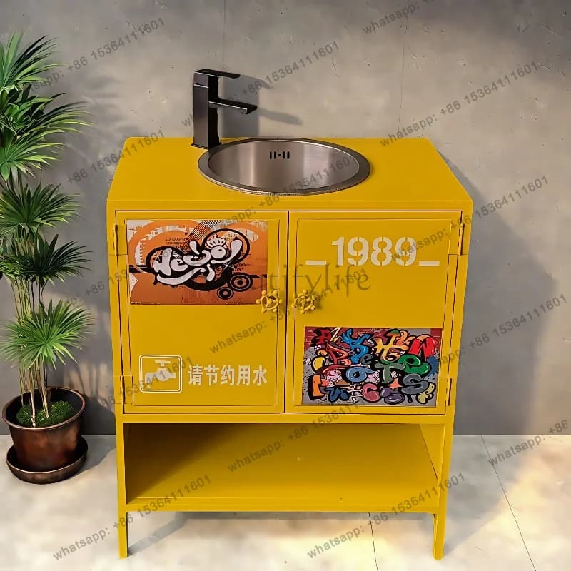 yj58 Industrial style washbasin, retro washbasin, bathroom, floor-standing column sinks, creative washbasins