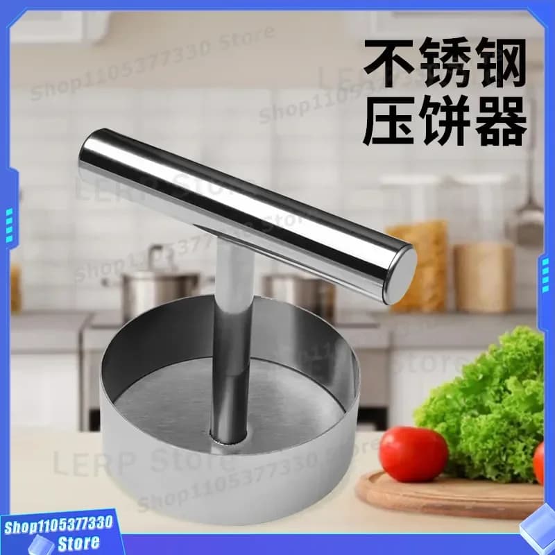 Stainless Steel Burger Press for Beef Patty Making Kitchen Tool Round Meat Hamburger Maker Manual Dumpling Skin Rice Ball