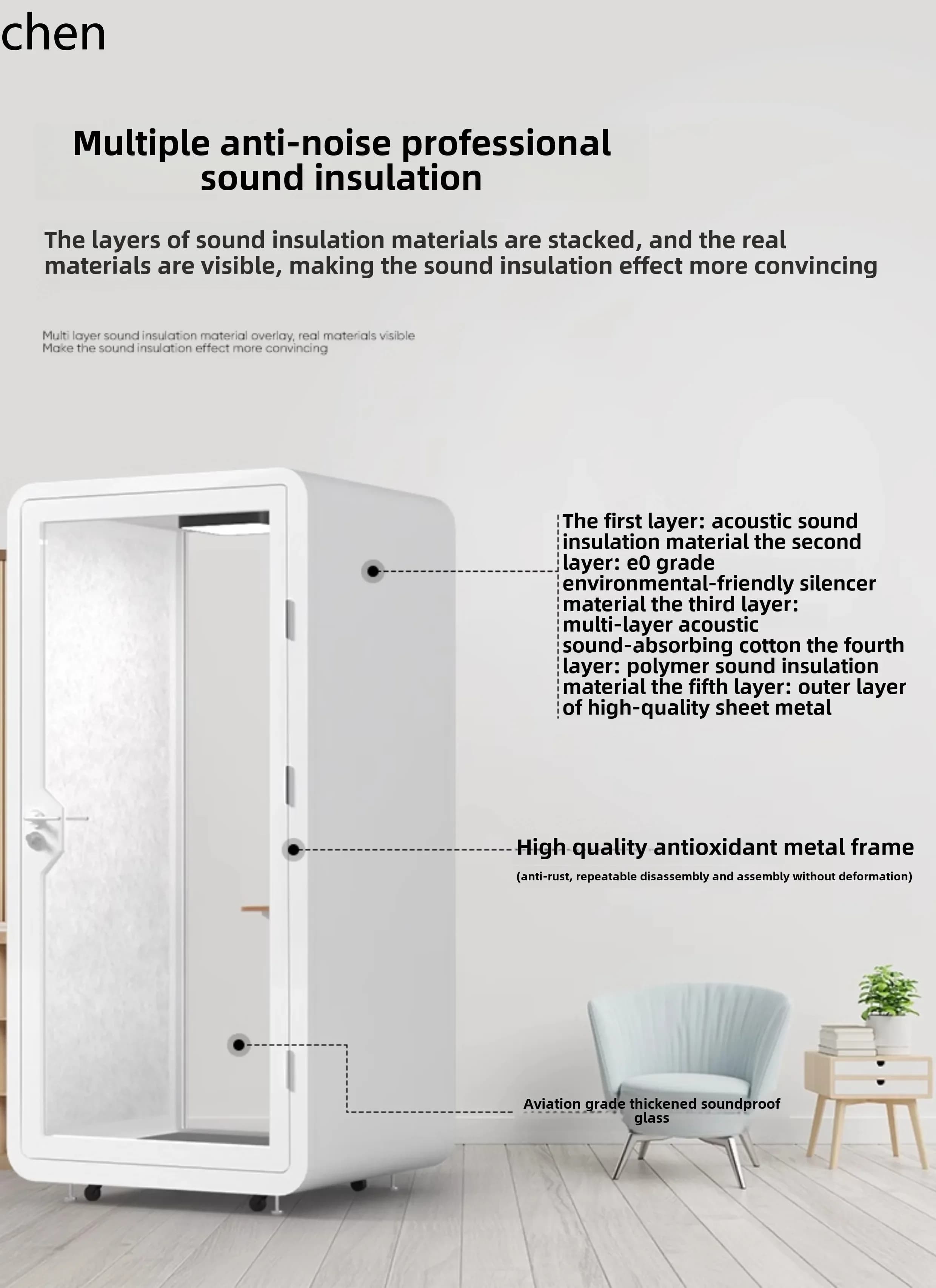 YFY  Mobile phone booth Soundproof room Song practice live stream Indoor recording studio Learning silent warehouse