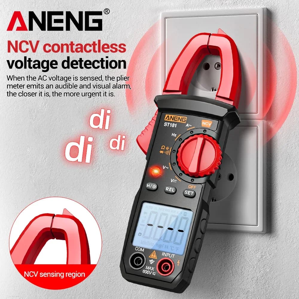 ANENG ST181 True RMS Digital Clamp Meter Multimeter 400A AC Current 600V Voltage Frequency NCV Detection Industrial Test Tools