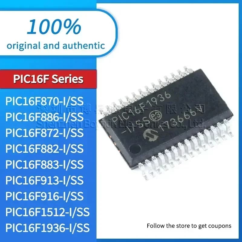 PIC16F872 PIC16F870 PIC16F886 PIC16F882 PIC16F883 PIC16F913 PIC16F916 PIC16F1512 PIC16F1936-I/SS Black casing