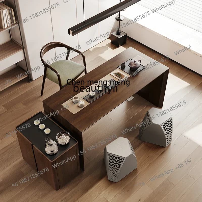 E153  Italian Minimalist Solid Wood Desk Tea Table Double-Use Light Luxury Modern Designer Home High Sense