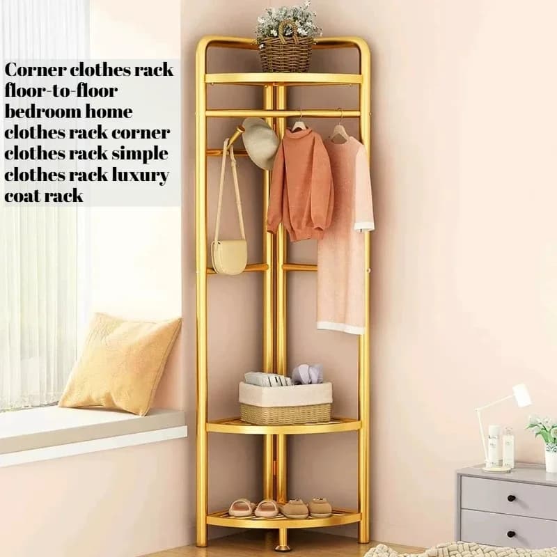 Living Room Gold Clothes Rack Shoe Coat Bedroom Standing Clothes Rack Space Saving Drying Kapstok Italian Furniture Luxury