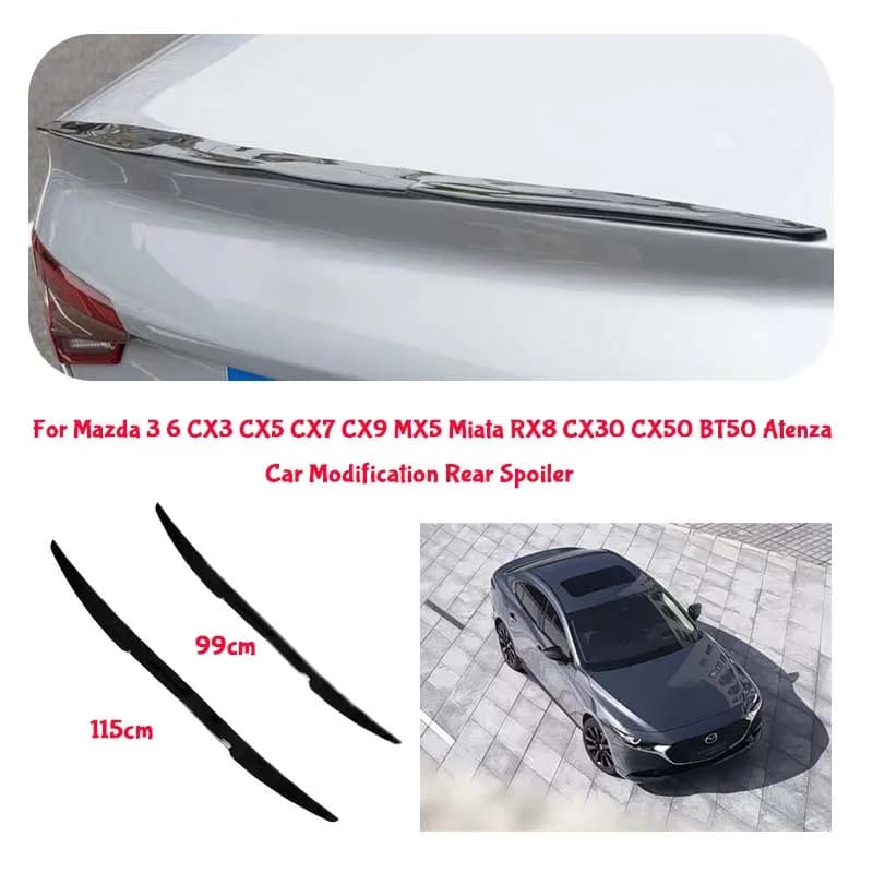 For Mazda PVC Material Car Special Tail Wing Punch-Free Integrated Paste Auto Spoiler car wing