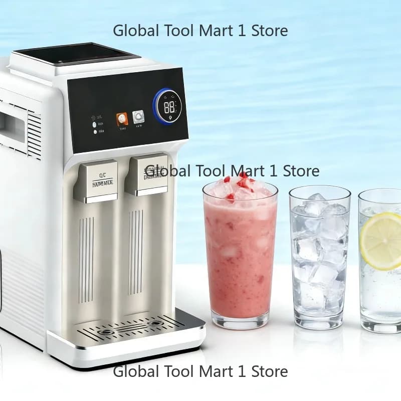 Multifunctional Commercial Household Ic-e Maker-Fully Automatic Ice Making Shaved Ice Blending & I-ce Water Machine Air Cooling