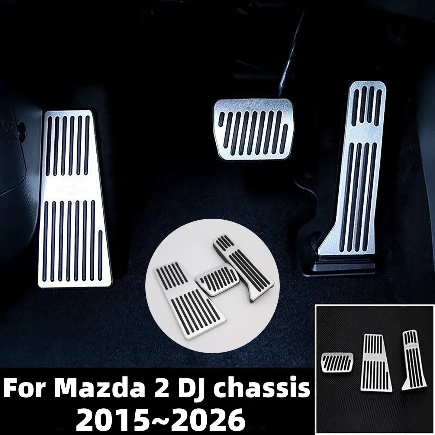 For Mazda 2 DJ chassis 2015-2026 Car Fuel Accelerator Brake Footrest Pedals Rest Pedals Covers Interior Modification Accessories