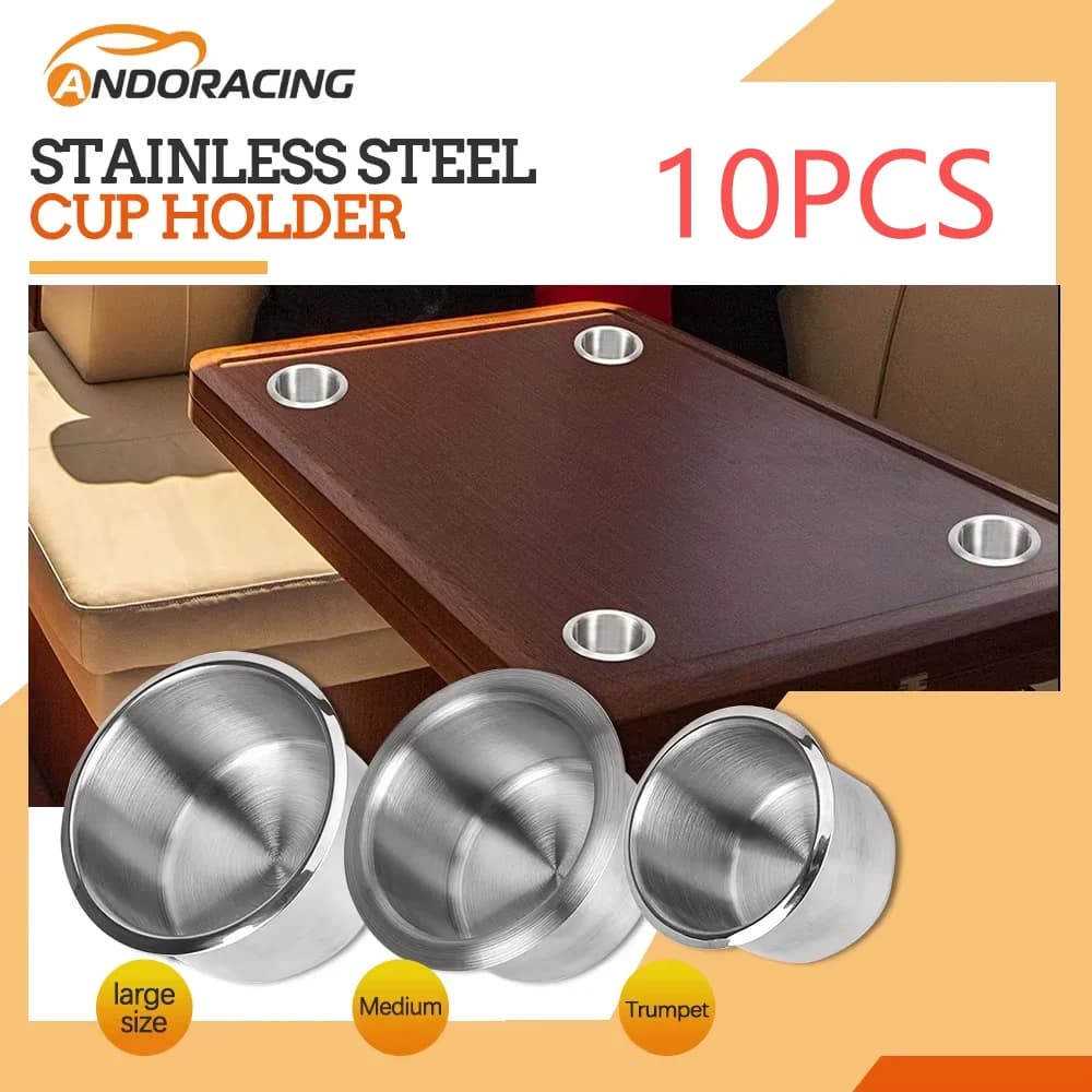 10PCS 68MM 85MM 90MM New Stainless Steel Cup Water Drink Bottle Holder Universal Boat RV Car Water Cup Holder Drink Rack Support