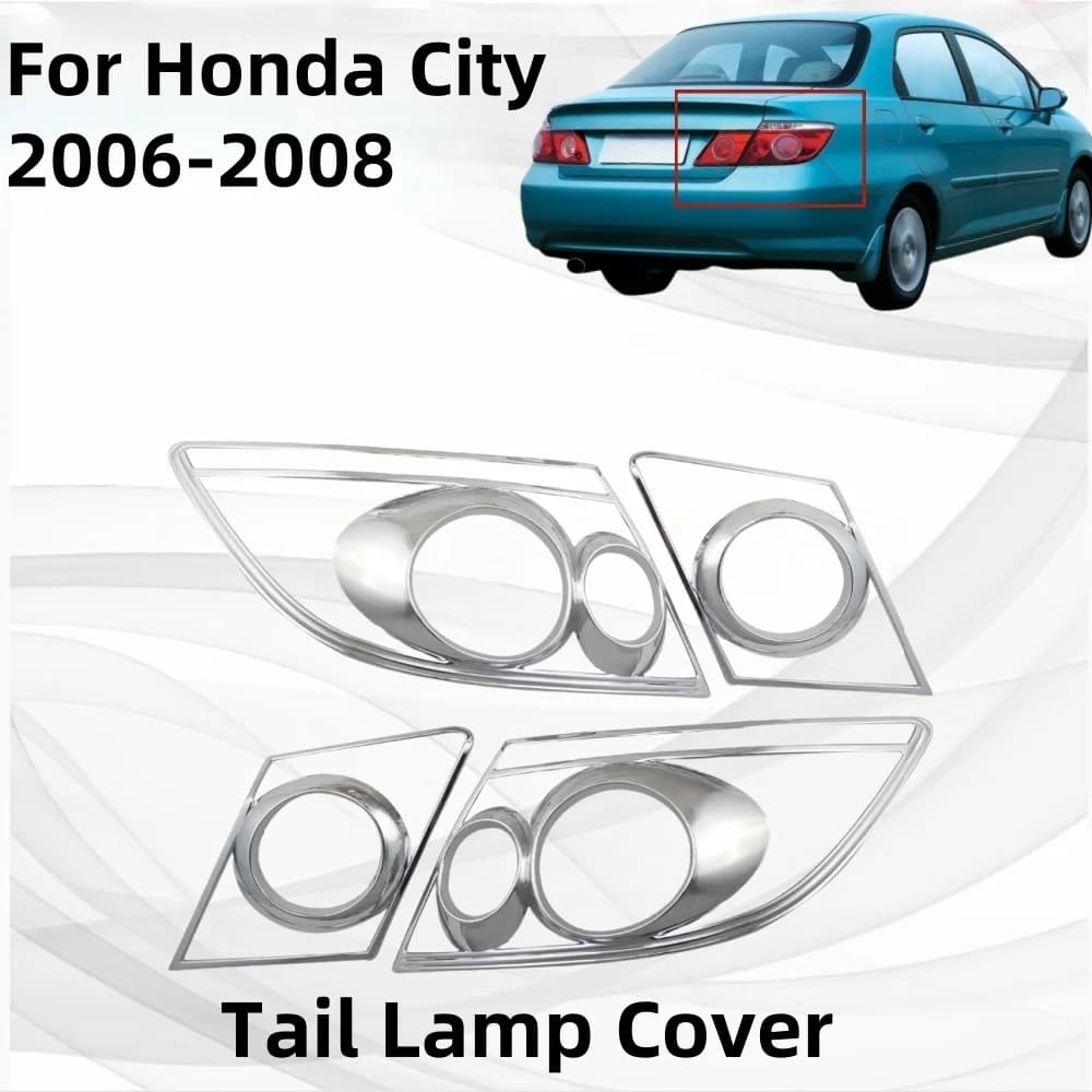 Hight-quality Car Exterior Chrome Tail Lamp Cover For Honda City 2006 2007 2008 Car Stickers Cars Accessories