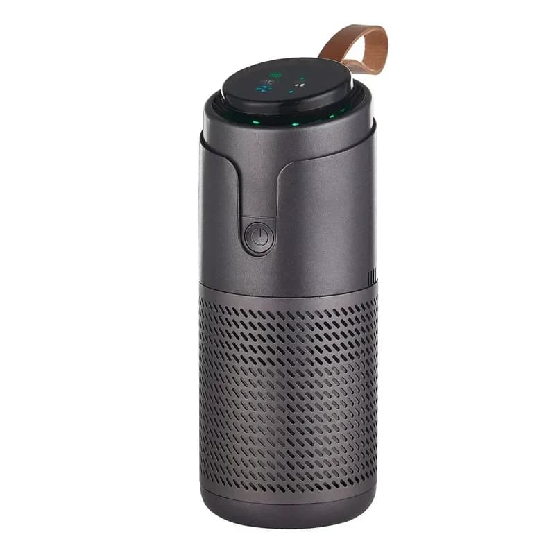 Portable Car Air Purifier with HEPA Filter USB Powered 50 CFM Air Quality Display Auto Timer Removes Household Odors
