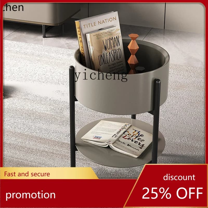 YFY  Light Luxury Sofa Side Table Sofa Corner Table Paint Flower Nordic Tea Table round
