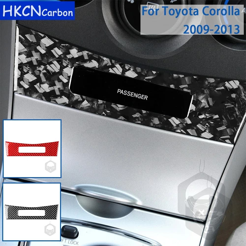 For Toyota Corolla 2009 2010 2011 2012 2013 Accessories Carbon Fiber Car Interior Passenger Panel Trim Stickers Decoration