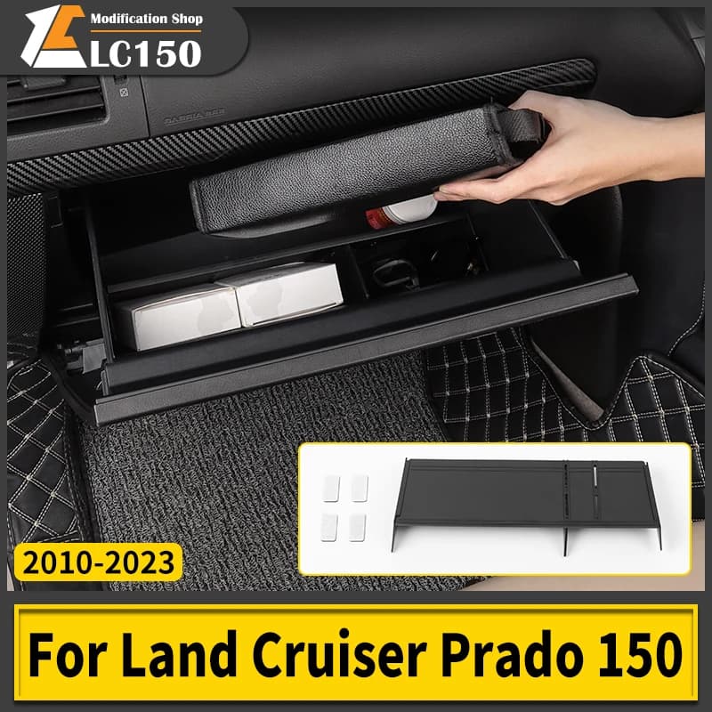For Toyota Land Cruiser 2010-2023 Prado 150 Glove Box Organizer Divider Insert Tray Adjustable Dashboard Storage Box Accessories