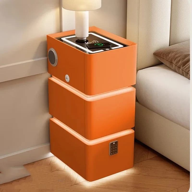 Bluetooth Speaker Nightstand Living Room Bedroom Drawers White Bedside Table Wood Cabinets Mesa De Noche Unique Furniture