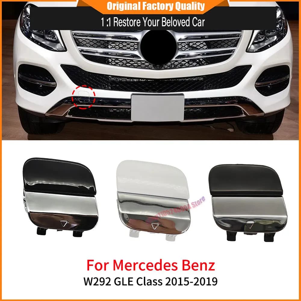 For Mercedes Benz GLE Class W292 2015 - 2019 Front Bumper Tow Hook Cover Cap Towing Hole Lid Trailer Trim Fits GLE350 GLE400