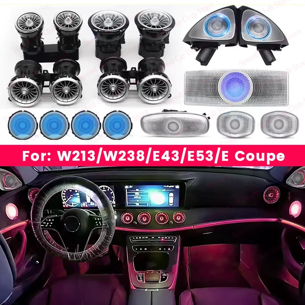 64 Colors Atmosphere Lights for Mercedes Benz E-Class W213 E-Coupe E43 E53 E250 Interior Ambient Lighting Kit