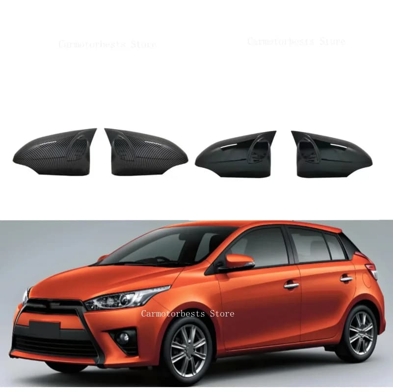 For Toyota Yaris Vitz XP130 MK3 2013-2019 Rearview Side Mirror Cover Wing Cap Sticker Rear View Case Trim Carbon Fiber
