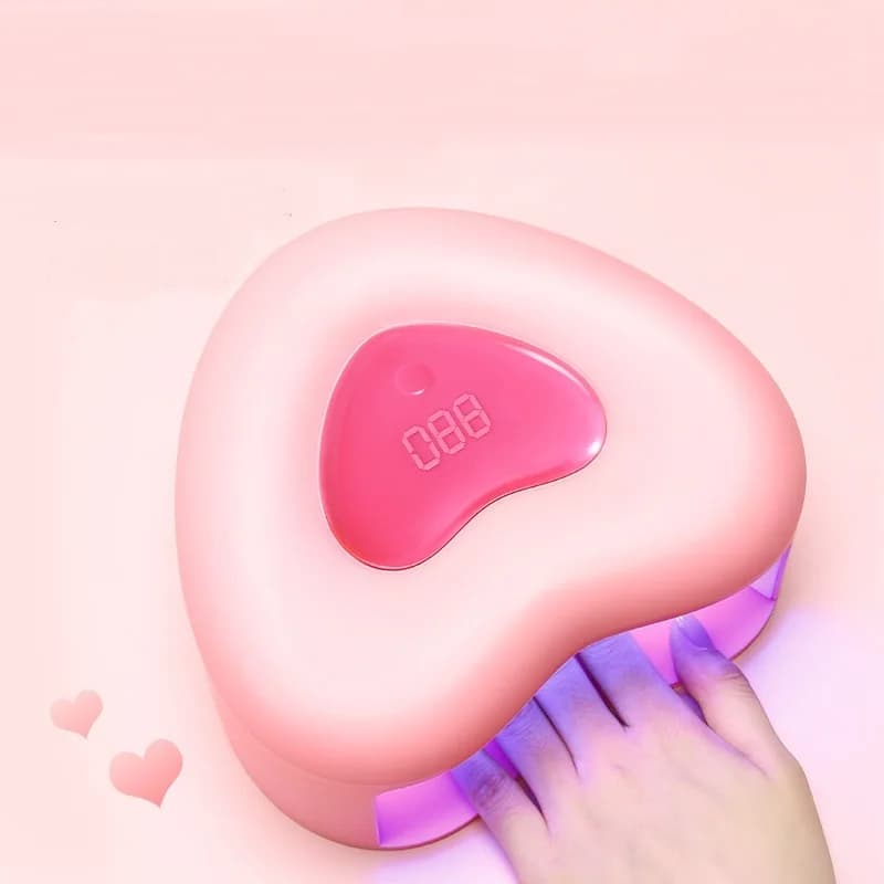 Fashion Digital Display LED Pink Sensor Heart Shape UV Nail Lamp for Nails