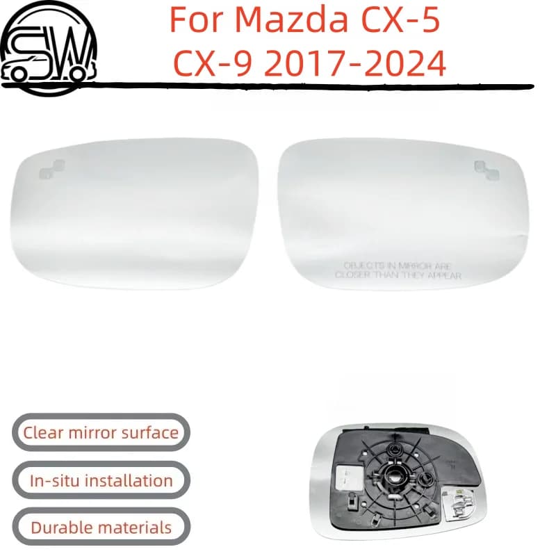 For Mazda CX‑5 CX‑9 2017‑2024 Rearview Mirror Glass US Version With Blind Spot.