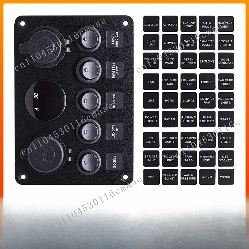 Automobile modified switch panel 5-position 3-hole cat eye rocker arm switch, small switch panel universal