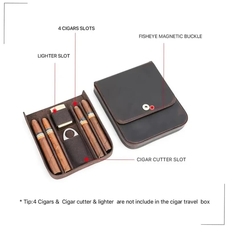 Moisturizing box with cutter, humidor leather box holder