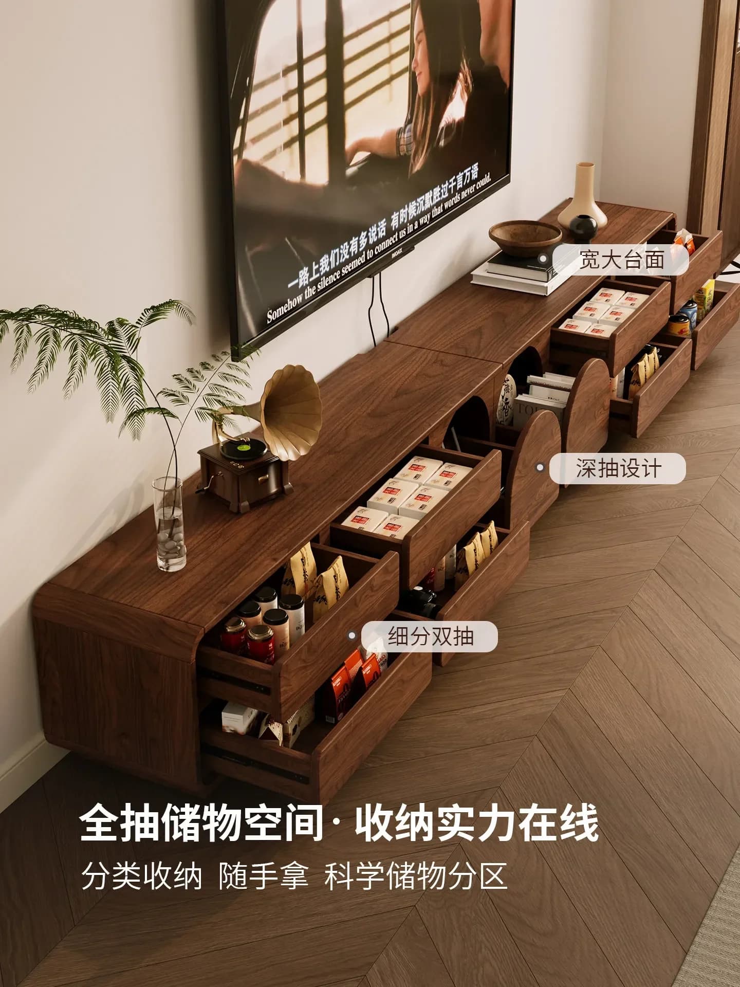 Medieval Style Floor-to-ceiling Short Storage Integrated Living Room Household Solid Wood Floor CabinetX9