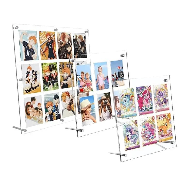 Acrylic Display Stand Card Holder,3 inch Trading Card Case Protector for Kpop Photocard Sport Baseball Basketball Photo Showcase