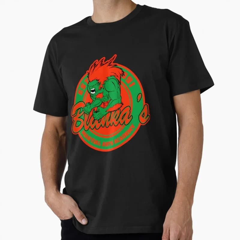 Martial Arts Academy Blanka Street Fighter Retro Combat Gift t shirt Arcade game Graphic Tee Y2K Clothes All size Tops S-6XL