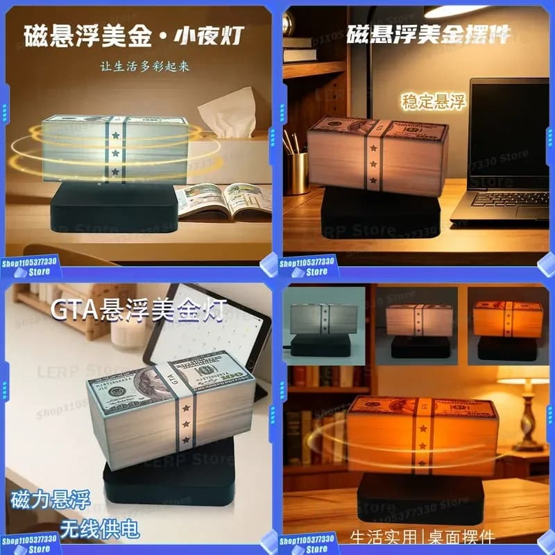 Magnetic Levitation Moon Lamp 3 Color Touch Control Night Light Floating Bedside Decor Gift for Bedroom Living Room Home