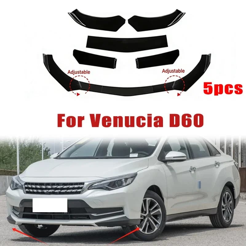 5Pcs ABS Material Universal Car Front Bumper Separator Bumper Lip Body Kit Duck Lip Separator For Venucia D60 Car Accessories