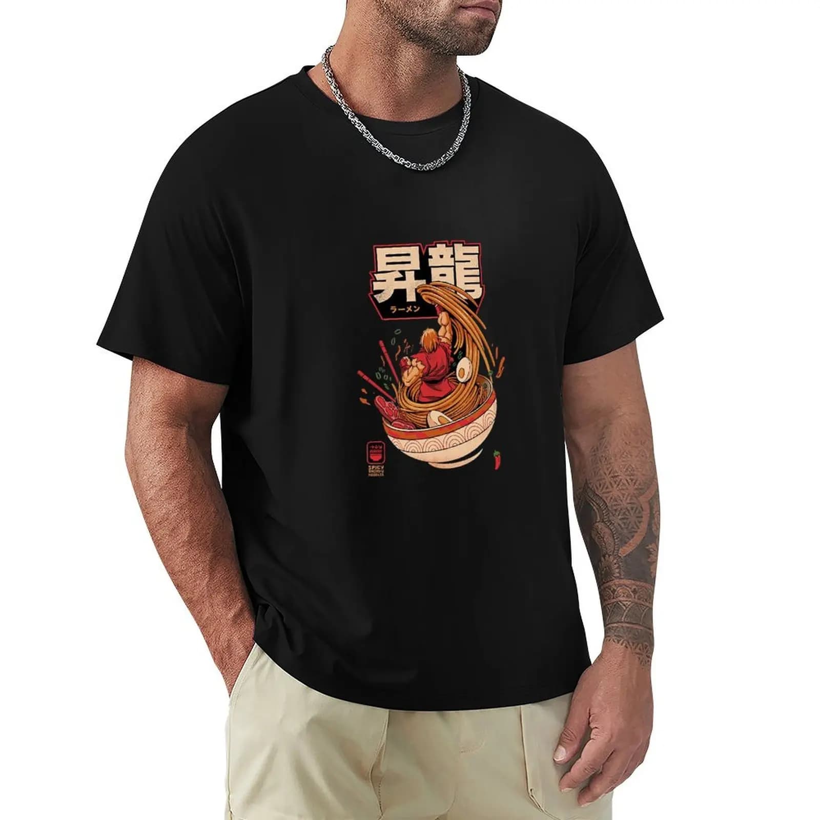 Ken Masters Ramen - Street Fighter T-Shirt tops customs mens big and tall t shirts