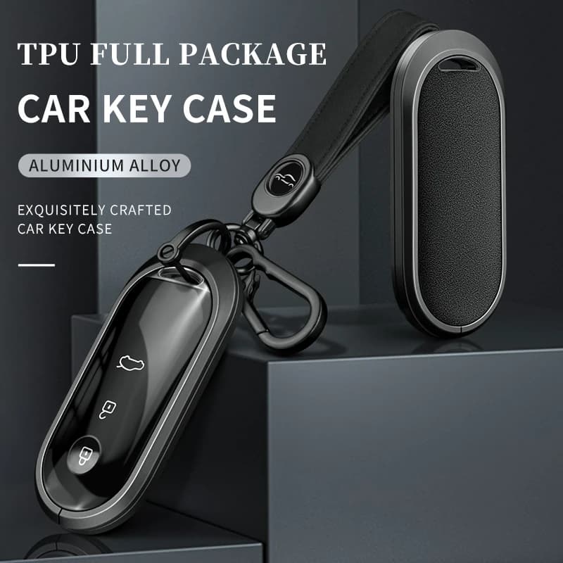 Aluminium alloy Key fob cover For SERES AITO M5 M7 Car Smart Key Fob Card Case Cover Shell Ring Keychain Auto Accessories