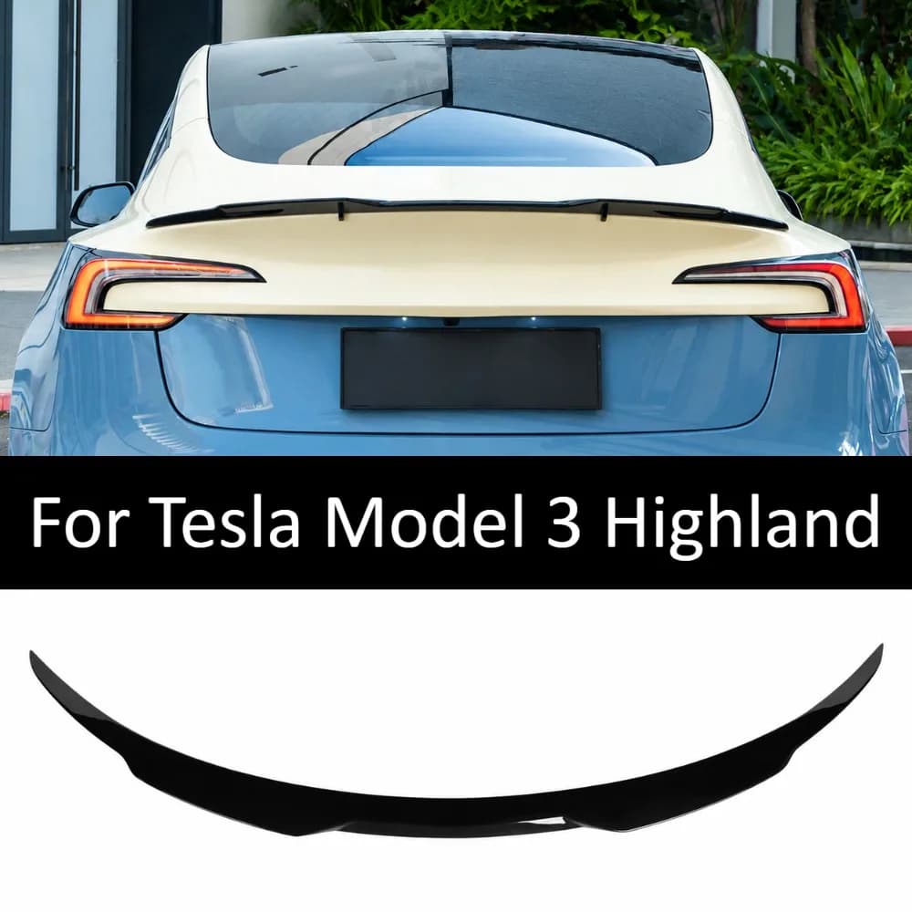 Sport Rear Spoiler For Tesla Model 3 Highland Trunk Wing Lip Upgrade Exterior Styling Accessories Gloss Black Carbon Style Parts