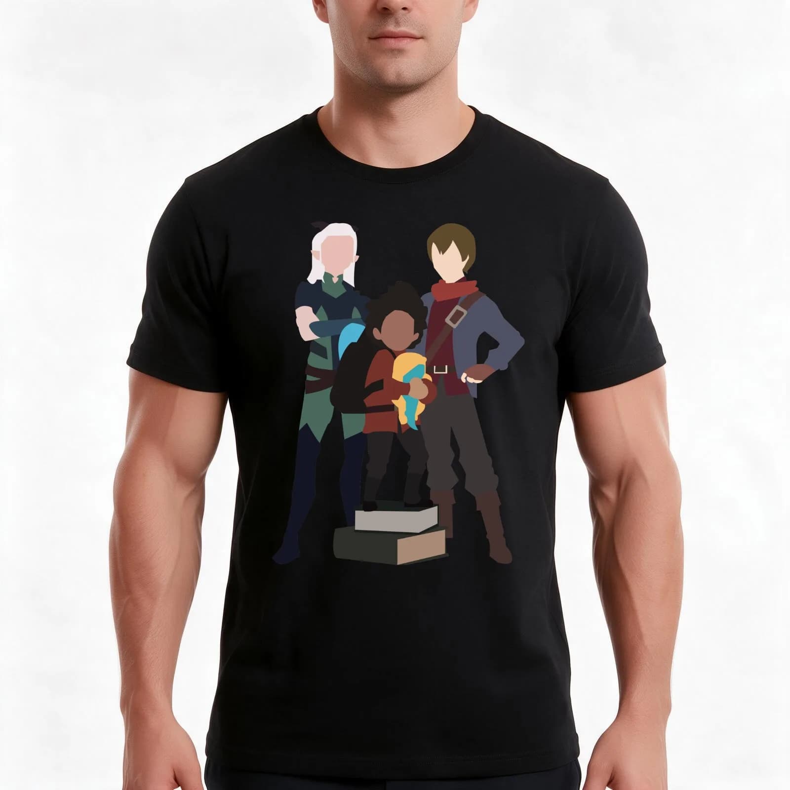The Trio T-Shirt, Summer Casual Cotton Tee, Oversized Streetwear Tops, Vintage Graphic Print, Loose Fit Short Sleeve