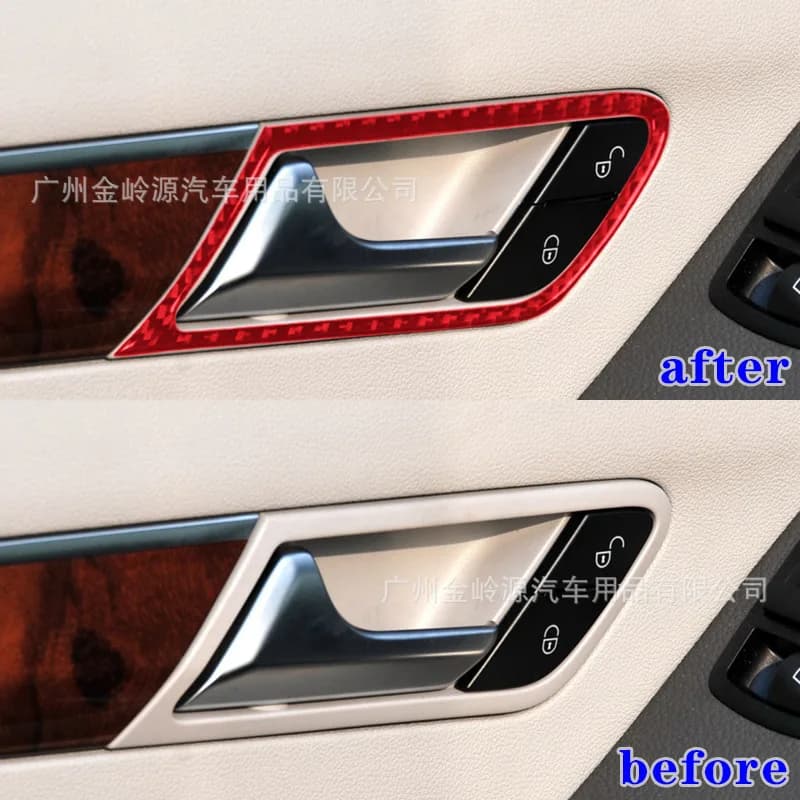 Suitable for 09-12 Mercedes-Benz R-Class Car Interior Modification Carbon Fiber Front Door Handle Decorative Stickers