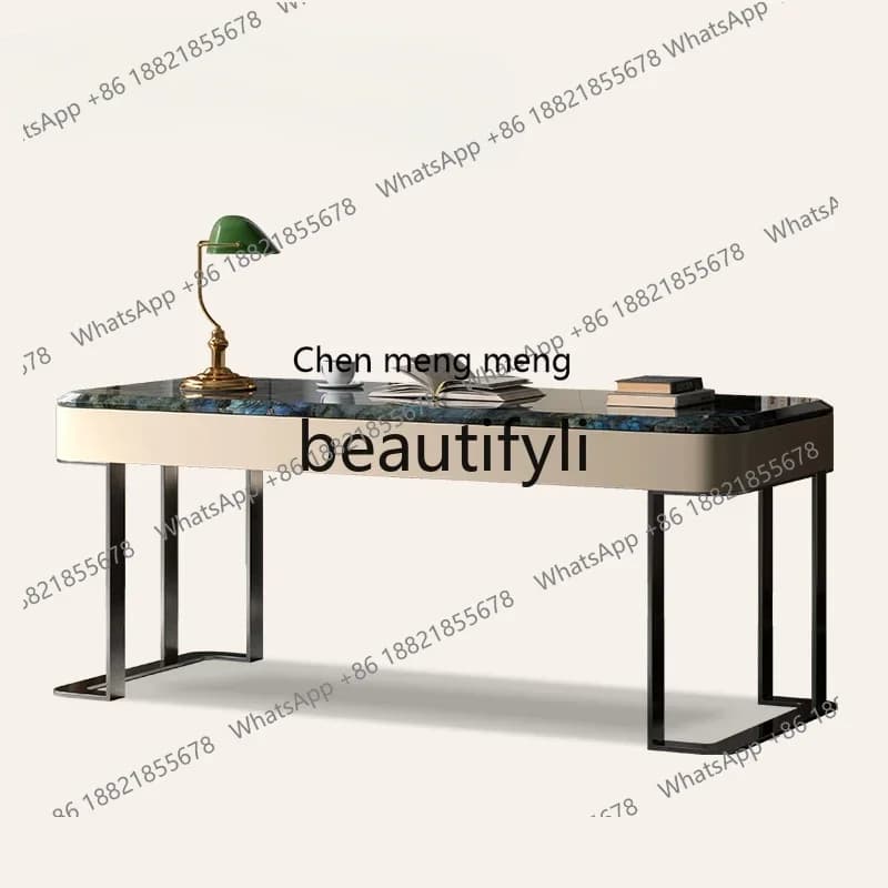 C Desk Home Light Luxury Modern High-end Designer Natural Marble Computer Office Desk