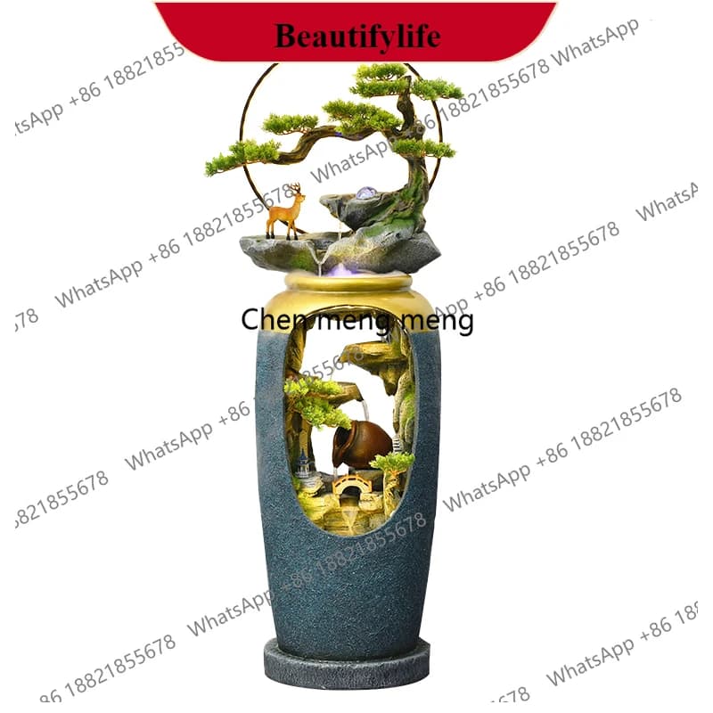 G153 New Chinese rockery flowing water fountain circulating water living room entrance vase floor ornament landscaping